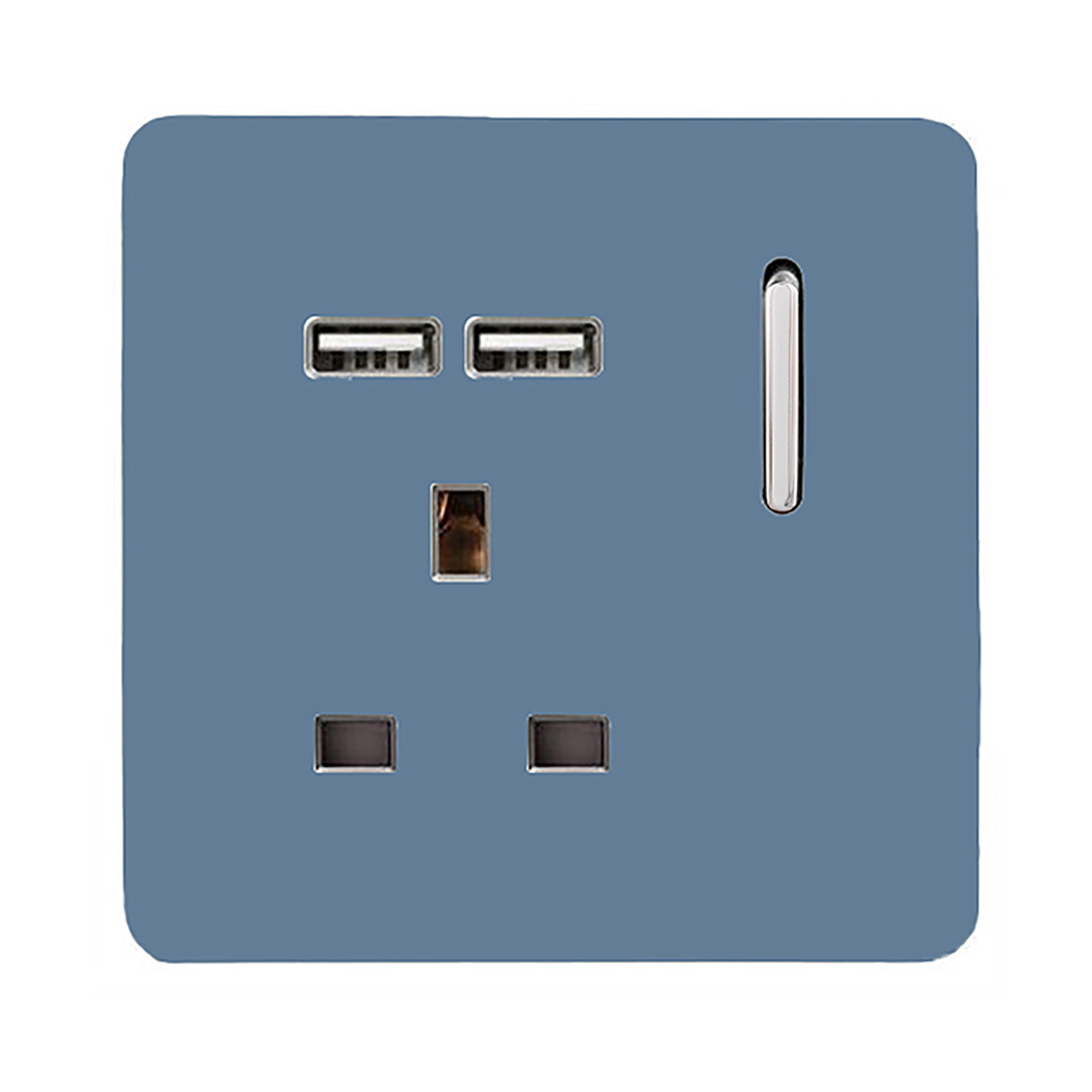 ART-SKT13USBSK  1 Gang 13Amp Switched Single Socket With 2 x USB Sky